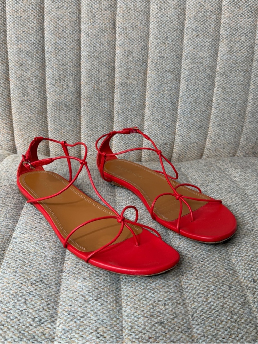 ZIMMERMANN Red Strappy Flat Sandals – sz 41 / approx US women's 10/10.5